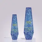 Blue Custom Cube Gifts Metal Base Colorful Gold Red Purple Blue Transparent Crystal Award Big Trophy Cup