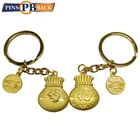 Golden lucky bag shape custom rat keychain metal key chain
