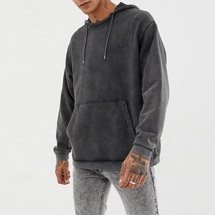 grey acid wash hoodie