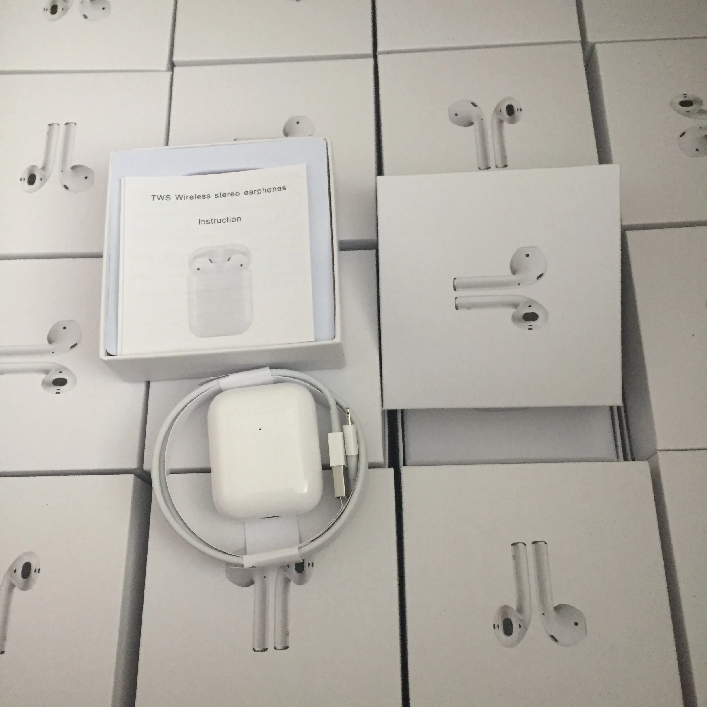 Pop up Window 1:1 Air 2 TWS Wireless Earphone bluetooth 5.0 earbuds Separate use QI Wireless Charging Earphones i500 - ANKUX.COM
