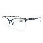 zebra printed arm progressive clear flexible photochromic round reading glasses with metal frame