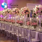 Clear tall glass cone shaped vases for wedding home decor