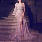 100% Polyester Dress A032 Wholesale Sequin Party Dress 1 Shoulder Side Split Elegent Dresses