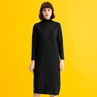 Autumn and winter half high collar with a long knit skirt straight dress styles ladies dress