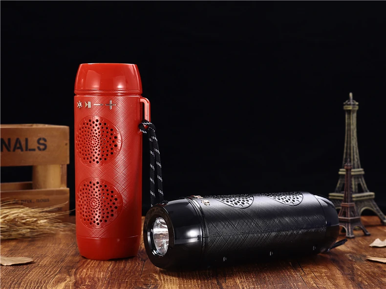 J18 1200MA 10W BT TF U dish FM handfree call TWS flashlight portable mini wireless speaker - ANKUX.COM