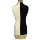 One-Stop Service Stylish Plain Black and White Women's Vest Sleeveless Suit