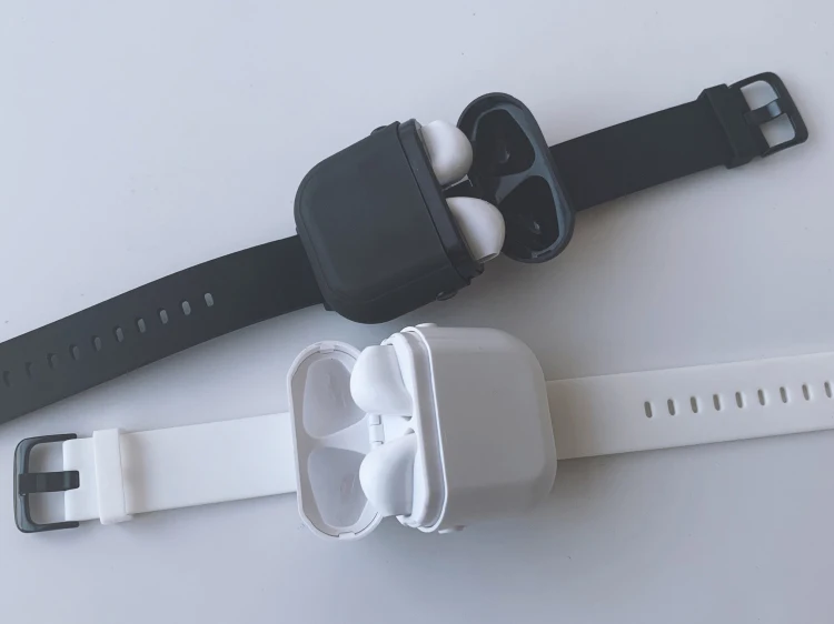 A01 Wearable Wristband Smart Watch TWS Earphone Auto Pairing Removeable Charging Box BT 5.0 for iPhone Huawei Xiaomi - ANKUX.COM