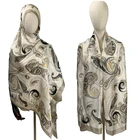 wholesale high quality silk scarf soft twill women printed flowers printed head scarf silk shawls