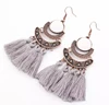 Fashion exaggerated tassel accessories retro national personality big name tassel long earrings for women