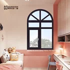 To get $1500 cash coupon W55 double glass casement fixed arched aluminum windows whatsapp:+8615813669583