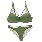 european fashion hot sexy ladies bridal bra and panty set bra and underwear set women push up lace plus size bra set