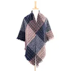 Womens Plaid Blanket Scarf Winter Soft Tassel Scarfs Gorgeous Wrap Shawl Plaid tartan blanket poncho scarf Shawl