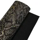 Fashion design embossed snake skin leather PU fabric for shoes handbags