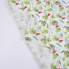 China textile double muslin cotton digital printed gauze scarf leaves watermelon print fabric
