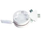 3 in 1 usb multi charger data cable Portable Round Box Retractable USB Charging Cable