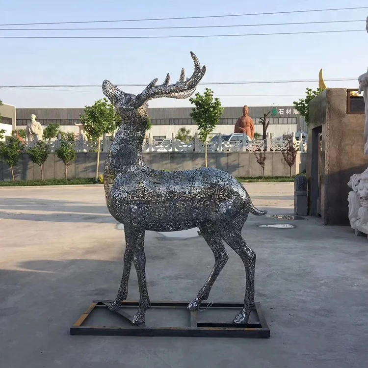 Vincentaa 2019 sanat modern bahçe dekor metal tel örgü geyik heykel
