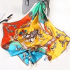 BS-PWFJ069 Fashion Hot Sale Ladies Bib Small Satin Square Scarf Silk Custom