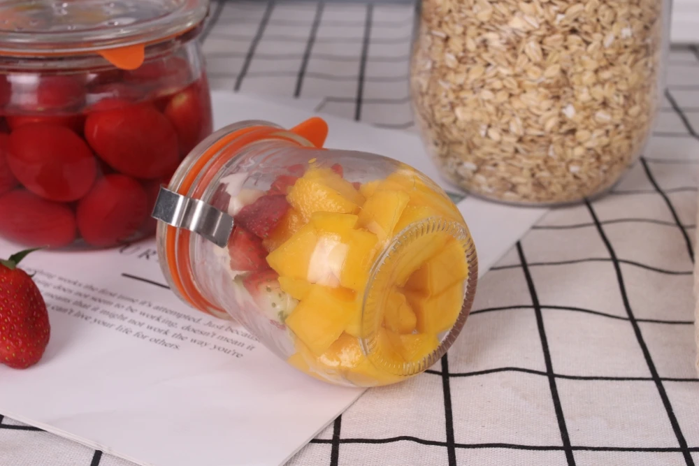 4ozml glass mason jar with handle