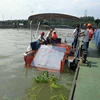 China professional electric power pontoon boat for garbage cleaning