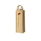 Jute Wine Bag OEM Logo Cheap Printed Laminated Natural Jute Tote Wine Bag With Handles