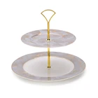 OEM Luxury gold decal Ginkgo biloba design porcelain dinnerware sets dish plates ceramic dinner set