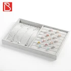 Ice velvet jewelry display case necklace organizer tray stackable