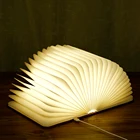 USB Rechargeable Folding LED Book Light for Desk/Table/Decor,Novelty Book Style LED Night Light