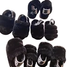 summer indoor kids slipper sandals cute furry children sandals for girls