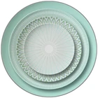 Wholesale Green Home Decor Ceramic Dinner Plate Sets with Silver Rim, Fine Bone China Wedding Dinnerware Sets