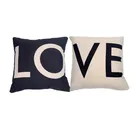 Gifts Linen Black White LOVE Lover Pillow Case Sofa Cushion Cover Valentine Day Gifts