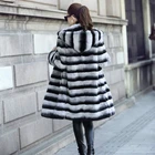 Factory Direct Selling Real Rex Rabbit Fur Long Coat Lady Fur Overcoat