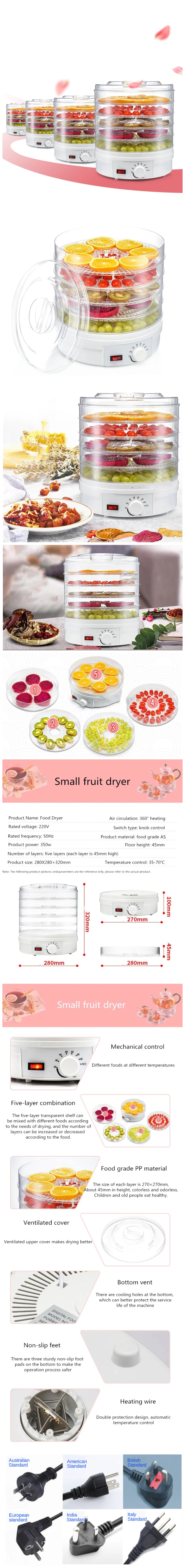 Small household vegetable and fruit drying machine