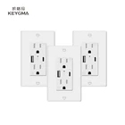 Dual Plug Electric Wall Socket With 2 USB Port Outlet Panel Switch USA