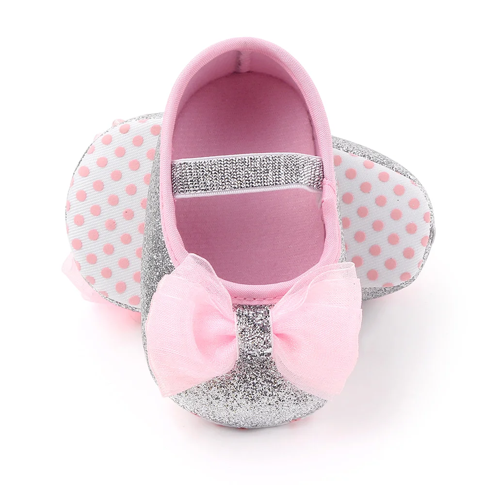 Cheap Beautiful Glitter Design Baby Shoes Girl Lovely Bow Kids Shoes Infant Toddler Princess Shoes details