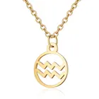 Gold Plated Stainless Steel Zodiac Pendant Necklace