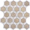 Emperador Light Sheets Mix Hexagon Marble Mosaic Tile