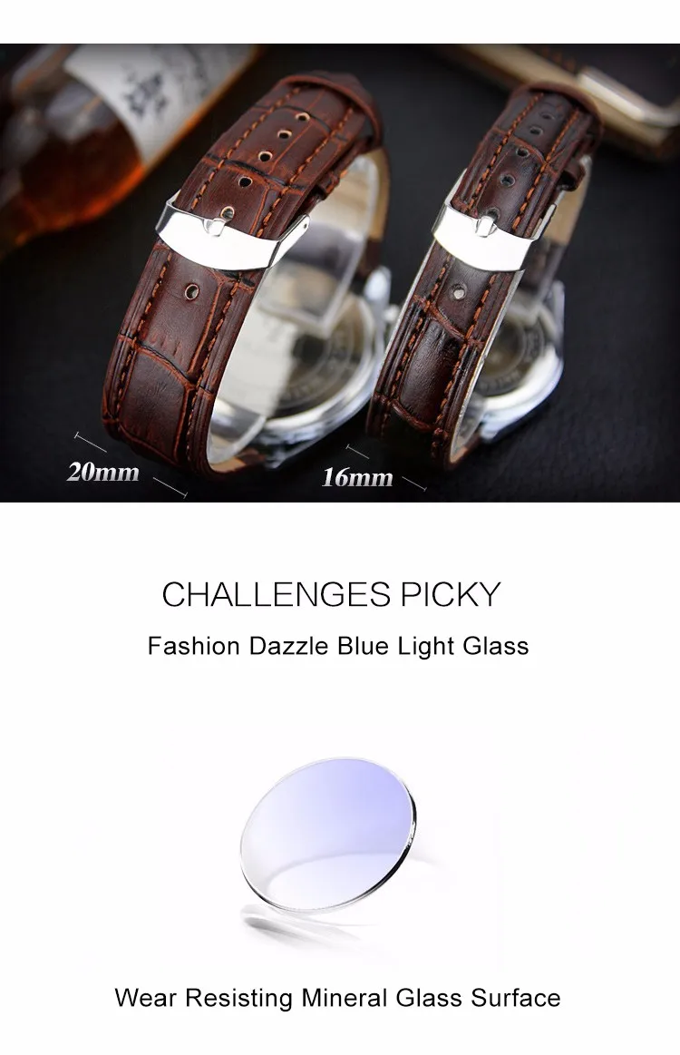 Yazole Z 307 Wristwatch Genuine Leather Calendar China Factory Waterproof Unique Two and Half Real Pointer Design Mens Watch