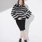 2020 Luxury Wholesale Women Soft Feel Rex Rabbit Fur Chinchilla Coat