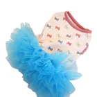 Fancy Pet Dog Dress Clothes Luxury Fancy Spring Dress Printed Dress For Chihuahua Teddy