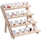 Factory hot sale Earring Jewelry Display desktop rack wood doll toy stand