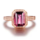 Gem Ring Ring Silver Women 925 Rose Gold Plated Ruby Gem Ring Jewelry Women 925 Sterling Silver