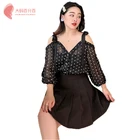 2019 Hot Selling Sexy Shoulder-bare Casual Women Chiffon Plus Size Shirts with dot