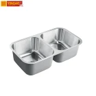 T502A commercial new design stainless steel double bowl small kitchen sink