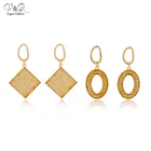 Crystal Gold Hoop Earrings V R Gold Plated Boho Handmade Raffia Braided Hoop Earrings Rattan Drop Earring for Women