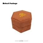 Mini Ring Ring Box Webest Package 2pcs Box Brown Suede Velvet Mini Boxing Hexagon Jewellery Ring Box Guangzhou