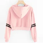 Hoodie Top Fleece Custom Blank Womens Drop Shoulder Cropped Sweatshirt Hoodie Crop Top Hoodie