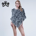 New Design Triangle shawl women pullover knitted rabbit fur shawl