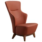 Ultra modern minimalist design fancy leather wood single leisure high back living room chairs for sale