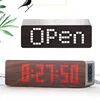 Wood Shell Clock Programable Running Text LED Message Display Alarm Digital Clock Retro Clock Fashion Wooden Speaker