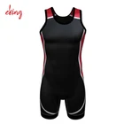 Custom printed sublimation high quality teens black wrestling singlets